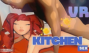 Hot Kitchen Interracial Sex With Sexy Redhead & Bbc
